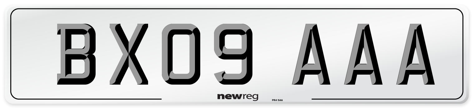 BX09 AAA Number Plate from New Reg
